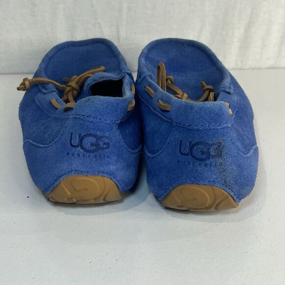 UGG® Men\'s Chester Blue Suede Moccasin Slippers Size 9 main image 4